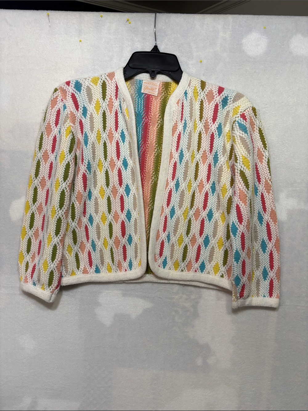 Vintage Glentex Women's Multicolor Striped Acrylic Sweater Medium Excellent